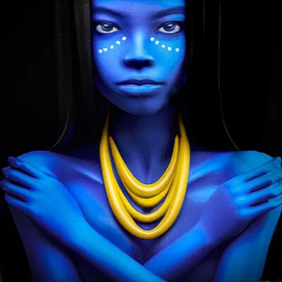 LGB ルグランブルー スカルタンクトップ ノースリーブ BE ALIEN! Tribal Alien Blue Babe” — Glen Allison